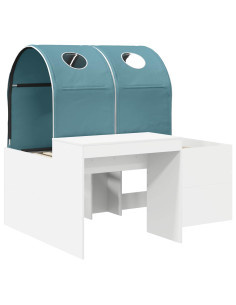 Letto con Tunnel 4 pcs Rovere Artigianale e Blu Chiaro 2