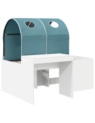 Letto con Tunnel 4 pcs Rovere Artigianale e Blu Chiaro