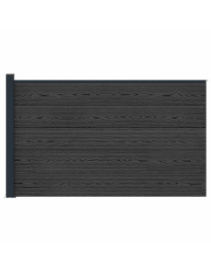 Pannello di Recinzione WPC e Alluminio Nero 2