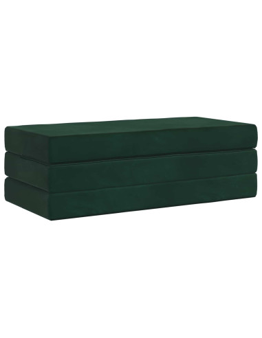 Divano Letto Pieghevole 160 x 67 x 45 cm Verde Scuro