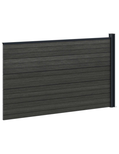 Pannello di Recinzione WPC e Alluminio Nero