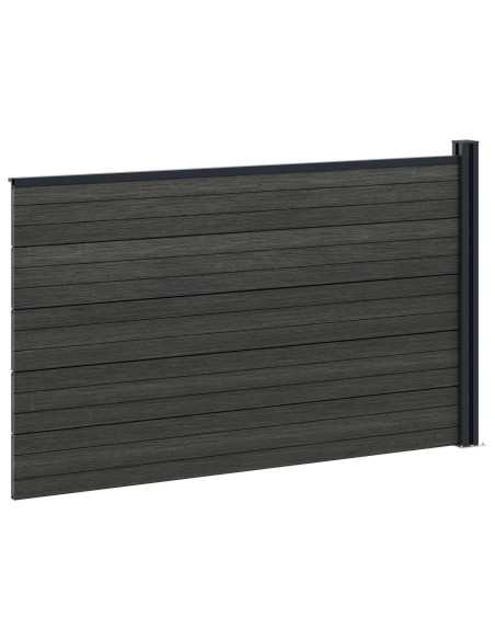 Pannello di Recinzione WPC e Alluminio Nero