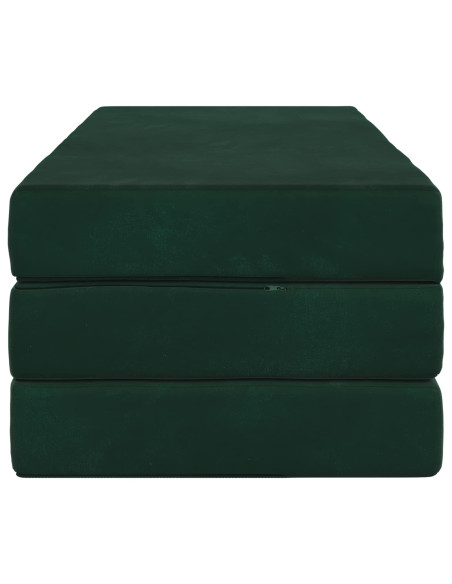 Divano Letto Pieghevole 160 x 67 x 45 cm Verde Scuro