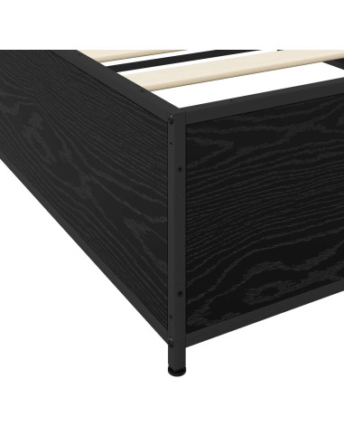 Struttura del letto Rovere Nero 80 x 200 cm