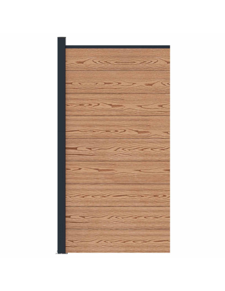 Pannello di Recinzione WPC e Alluminio Marrone