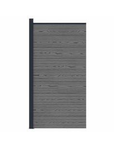 Pannello di Recinzione WPC e Alluminio Grigio 2