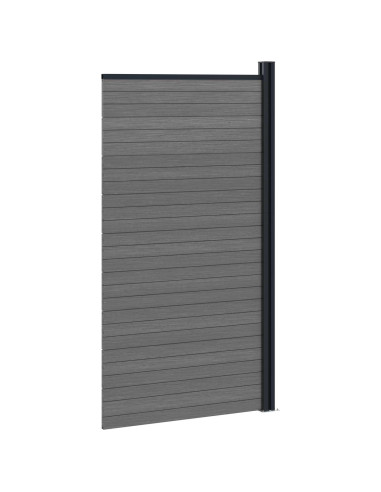 Pannello di Recinzione WPC e Alluminio Grigio