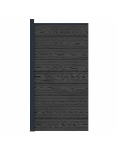 Pannello di Recinzione WPC e Alluminio Nero 2