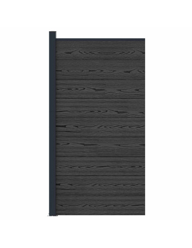 Pannello di Recinzione WPC e Alluminio Nero