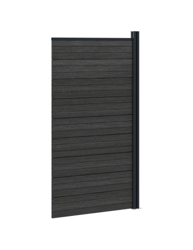 Pannello di Recinzione WPC e Alluminio Nero