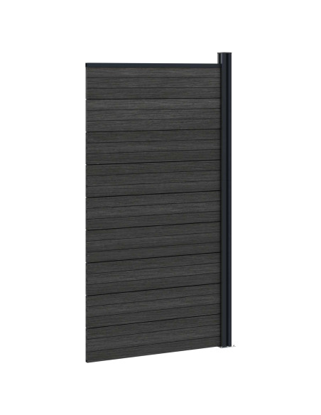 Pannello di Recinzione WPC e Alluminio Nero