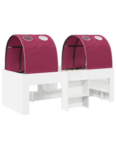 Letto con Tunnel 4 pcs Bianco e Rosso Legno ingegnerizzato 2