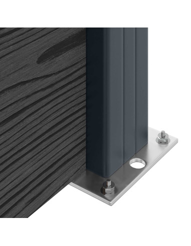 Pannello di Recinzione WPC e Alluminio Nero