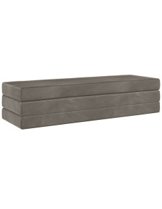 Divano Letto Pieghevole 180 x 67 x 45 cm Grigio Chiaro 2