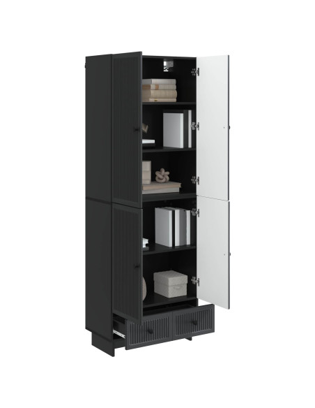 Set di armadi 2 pcs Nero 66 x 34,5 x 95 cm Legno ingegnerizzato