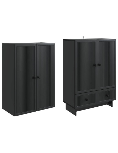 Set di armadi 2 pcs Nero 66 x 34,5 x 95 cm Legno ingegnerizzato