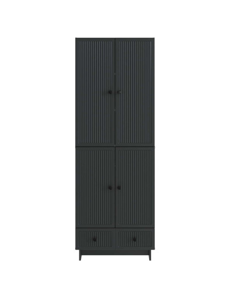 Set di armadi 2 pcs Nero 66 x 34,5 x 95 cm Legno ingegnerizzato