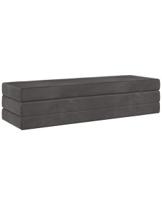 Divano Letto Pieghevole 180 x 67 x 45 cm Grigio Scuro 2