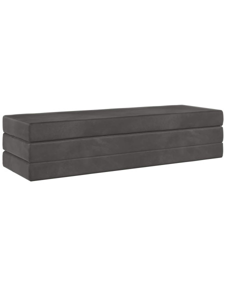 Divano Letto Pieghevole 180 x 67 x 45 cm Grigio Scuro