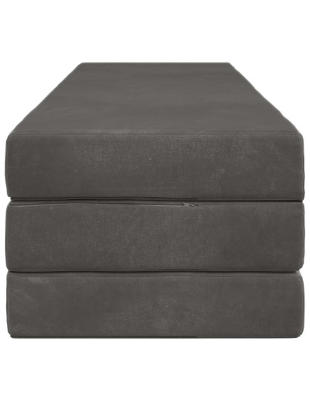 Divano Letto Pieghevole 180 x 67 x 45 cm Grigio Scuro
