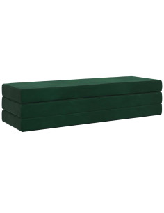 Divano Letto Pieghevole 180 x 67 x 45 cm Verde Scuro 2