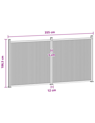 Pannello di Recinzione 2 pcs WPC e Alluminio Nero