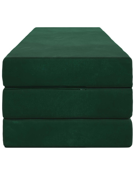 Divano Letto Pieghevole 180 x 67 x 45 cm Verde Scuro