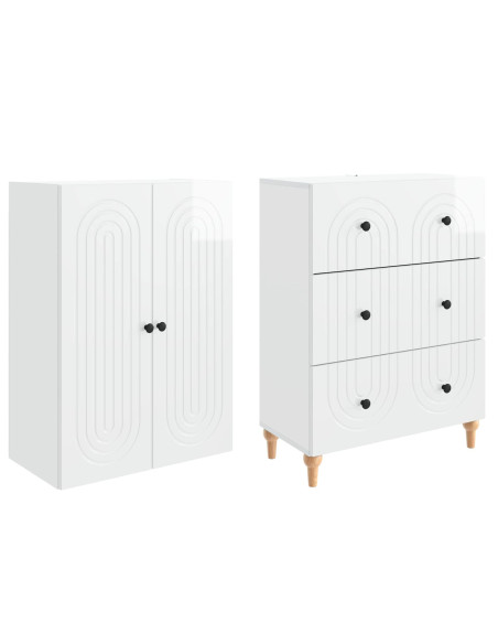 Set di armadi 2 pcs 66 x 34,5 x 90 cm Legno ingegnerizzato