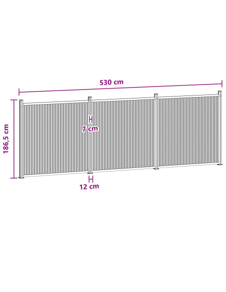 Pannello di Recinzione 3 pcs WPC e Alluminio Nero