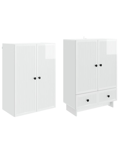 Set di armadi 2 pcs Bianco Lucido 66 x 34,5 x 95 cm