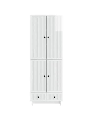 Set di armadi 2 pcs Bianco Lucido 66 x 34,5 x 95 cm