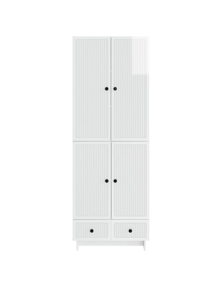 Set di armadi 2 pcs Bianco Lucido 66 x 34,5 x 95 cm