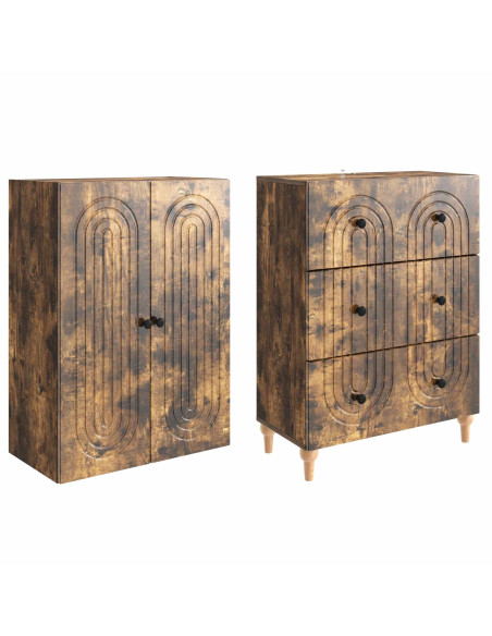 Set di armadi 2 pcs 66 x 34,5 x 90 cm Legno ingegnerizzato