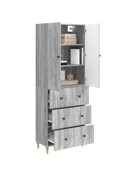 Set di armadi 2 pcs Sonoma grigio 66 x 34,5 x 90 cm
