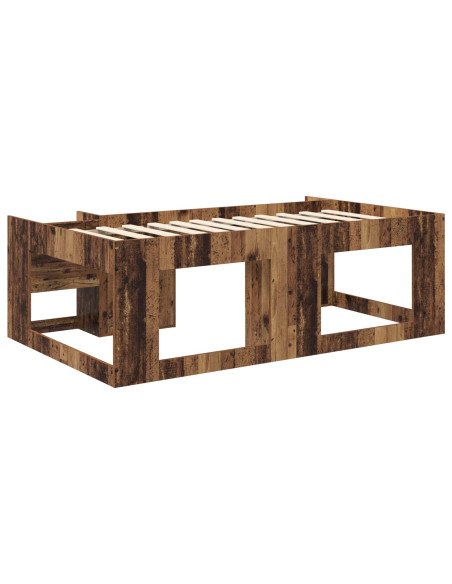 Telaio del letto con storage Legno antico 80 x 200 cm