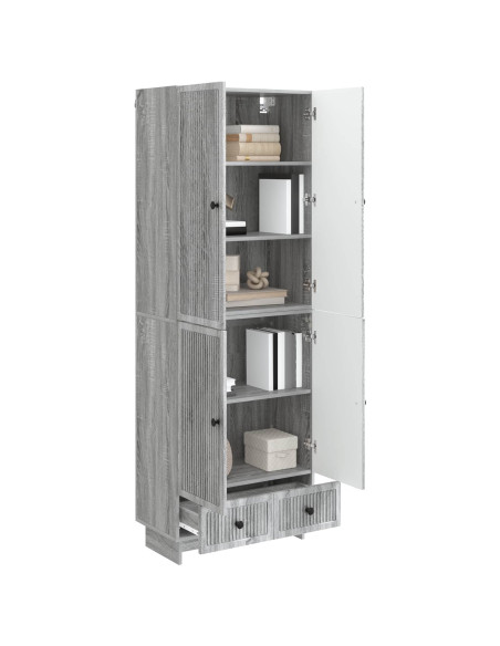 Set di armadi 2 pcs Sonoma grigio 66 x 34,5 x 95 cm