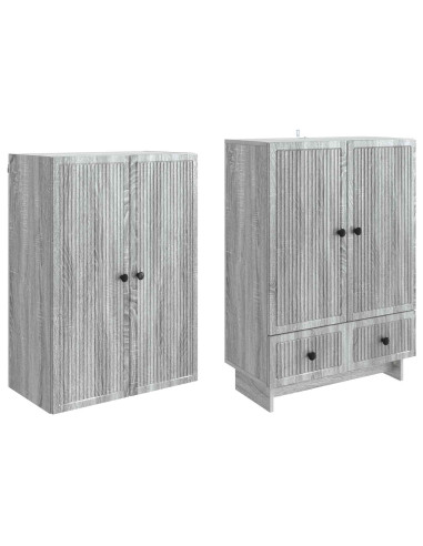 Set di armadi 2 pcs Sonoma grigio 66 x 34,5 x 95 cm