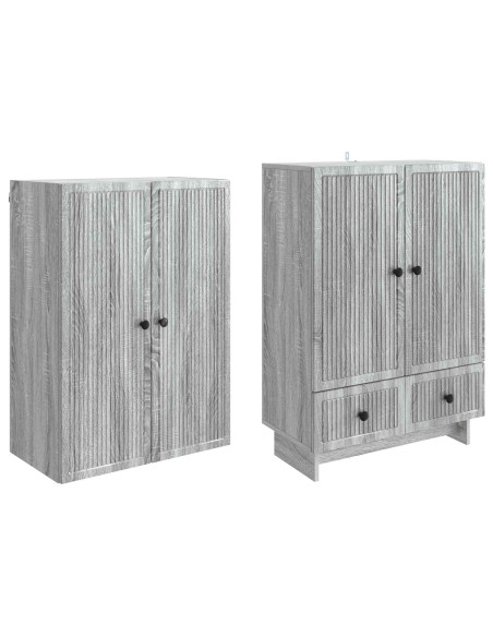 Set di armadi 2 pcs Sonoma grigio 66 x 34,5 x 95 cm