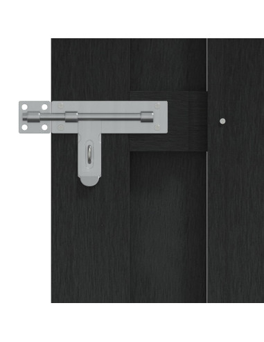 Cancello da giardino 100 x 100 cm WPC e Alluminio Nero