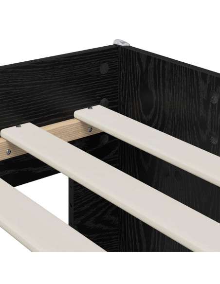 Telaio del letto con storage Rovere Nero 90 x 200 cm