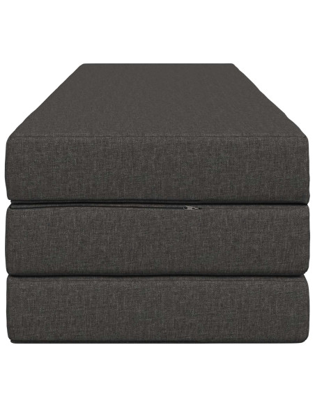 Divano Letto Pieghevole 200 x 67 x 45 cm Grigio Scuro