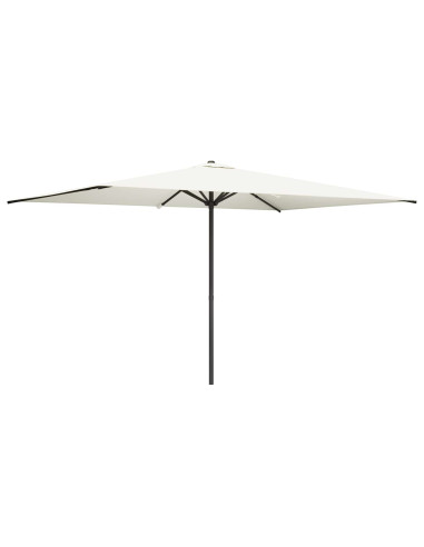 Ombrello da giardino 200 x 300 cm Poliestere Rettangolare Crema