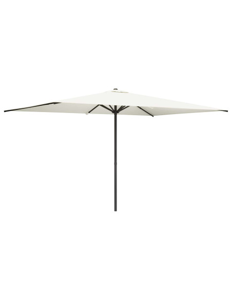 Ombrello da giardino 200 x 300 cm Poliestere Rettangolare Crema