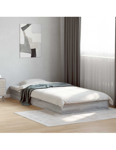 Struttura letto a pavimento Sonoma grigio 80 x 200 cm