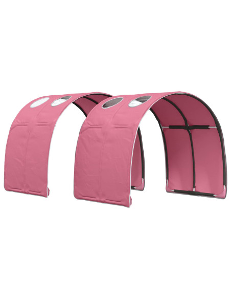 Letto con Tunnel 4 pcs Bianco e Rosa Legno ingegnerizzato