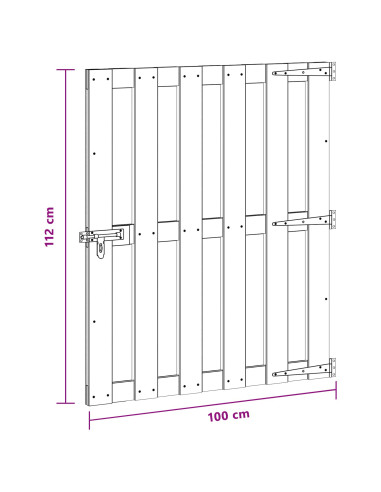 Cancello da giardino 100 x 112 cm WPC e Alluminio Nero
