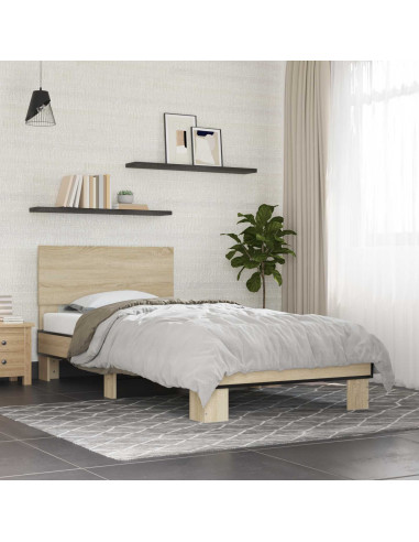 Struttura letto con testata Rovere Sonoma 80 x 200 cm