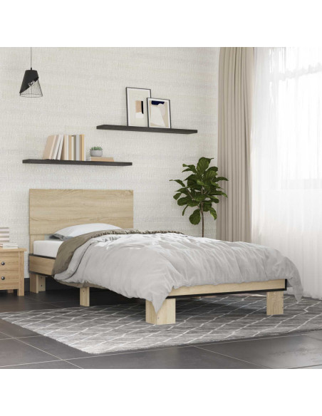 Struttura letto con testata Rovere Sonoma 80 x 200 cm