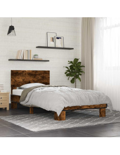Struttura letto con testata Rovere Fumo 80 x 200 cm
