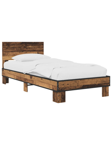 Struttura letto con testata Legno antico 80 x 200 cm